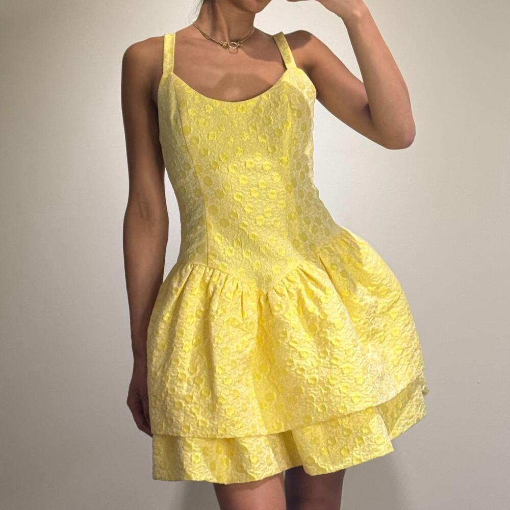 Yellow Floral Mini Dress